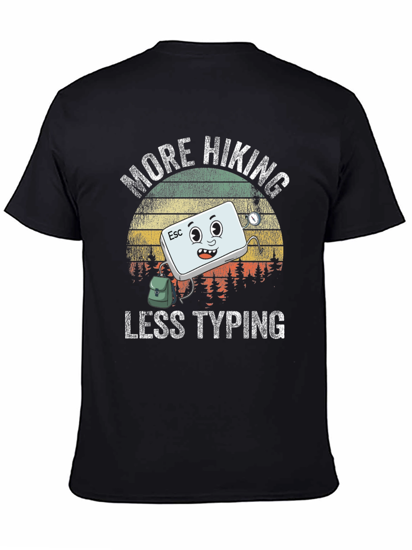 More Hiking Less Typing Graphic T-Shirt