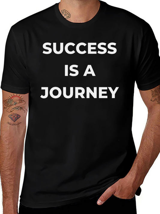 Success Journey Black T-Shirt | Inspirational Quote