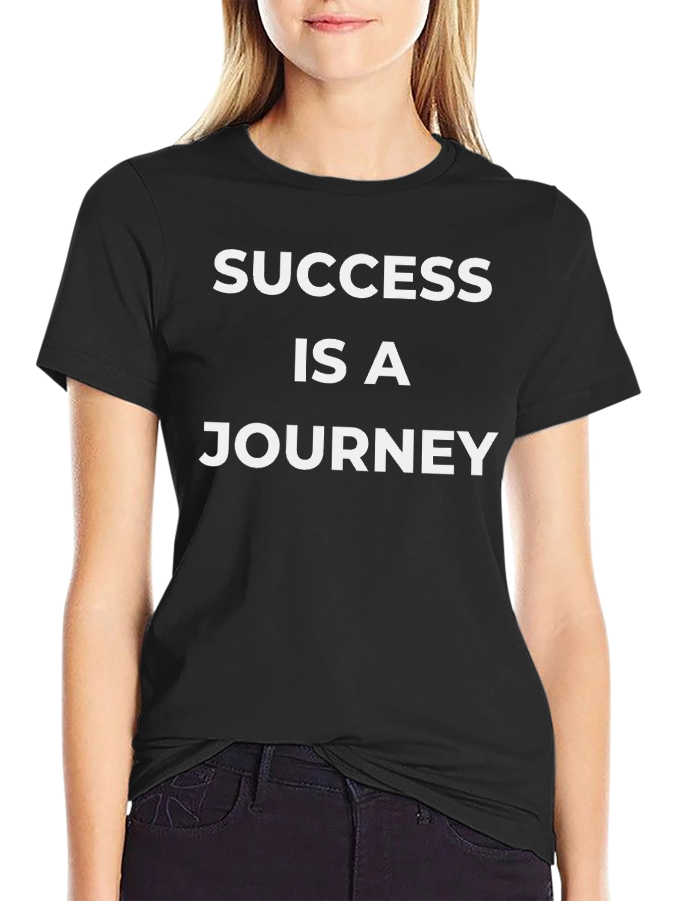 Success Journey Black T-Shirt | Inspirational Quote