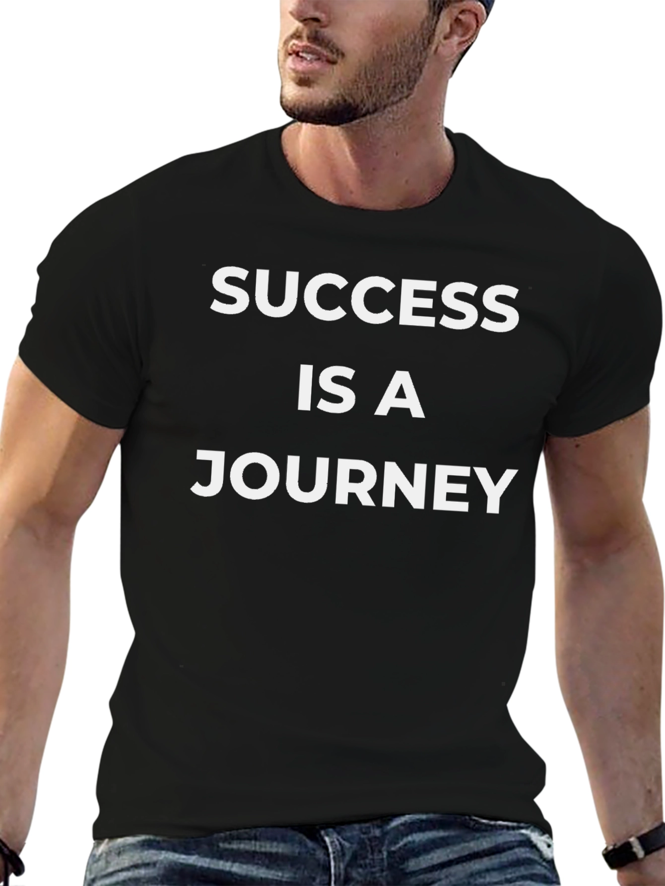 Success Journey Black T-Shirt | Inspirational Quote