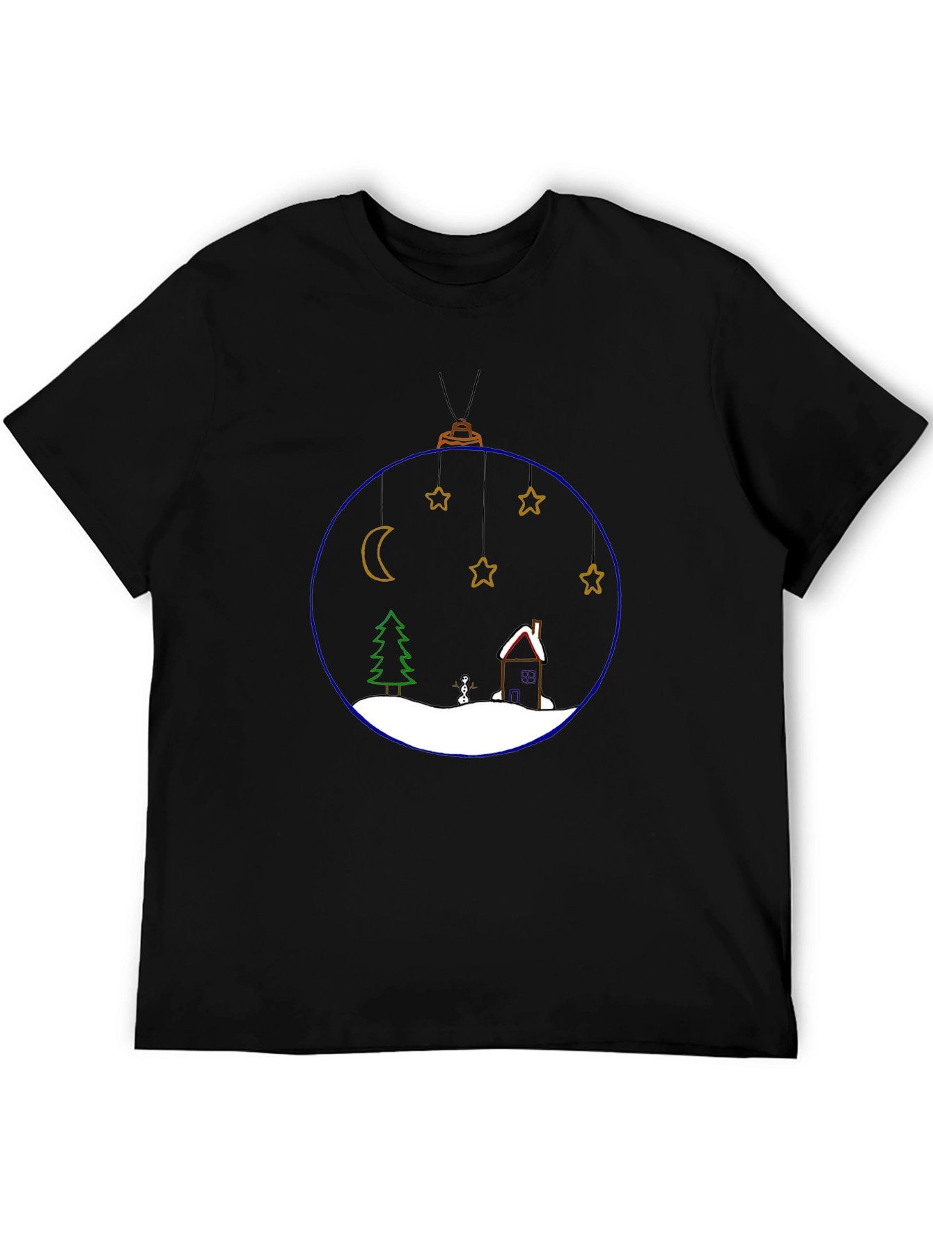 Festive Holiday Ornament T-Shirt - Black