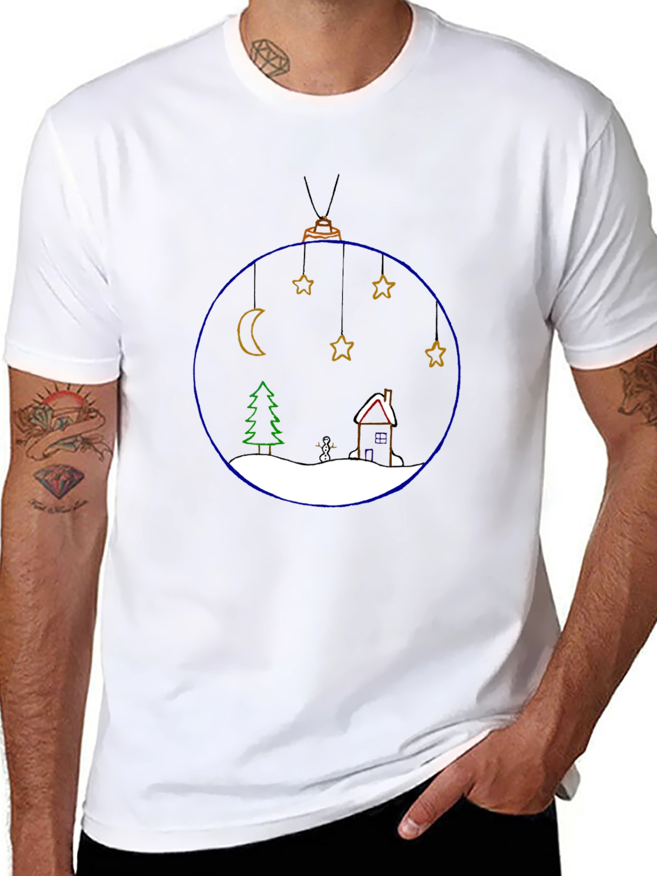 Festive Holiday Ornament T-Shirt - Black