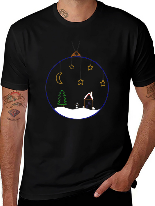 Festive Holiday Ornament T-Shirt - Black