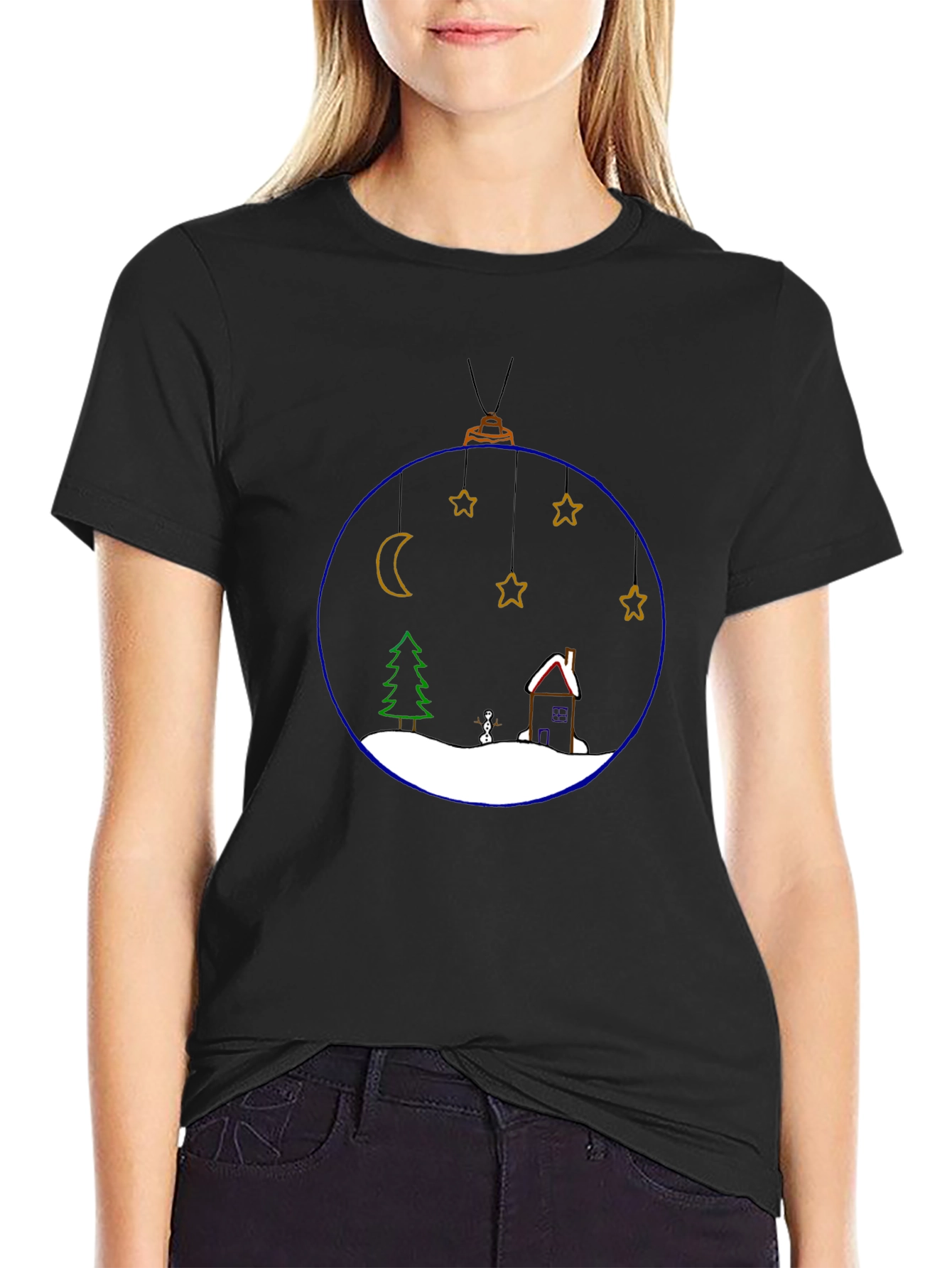 Festive Holiday Ornament T-Shirt - Black