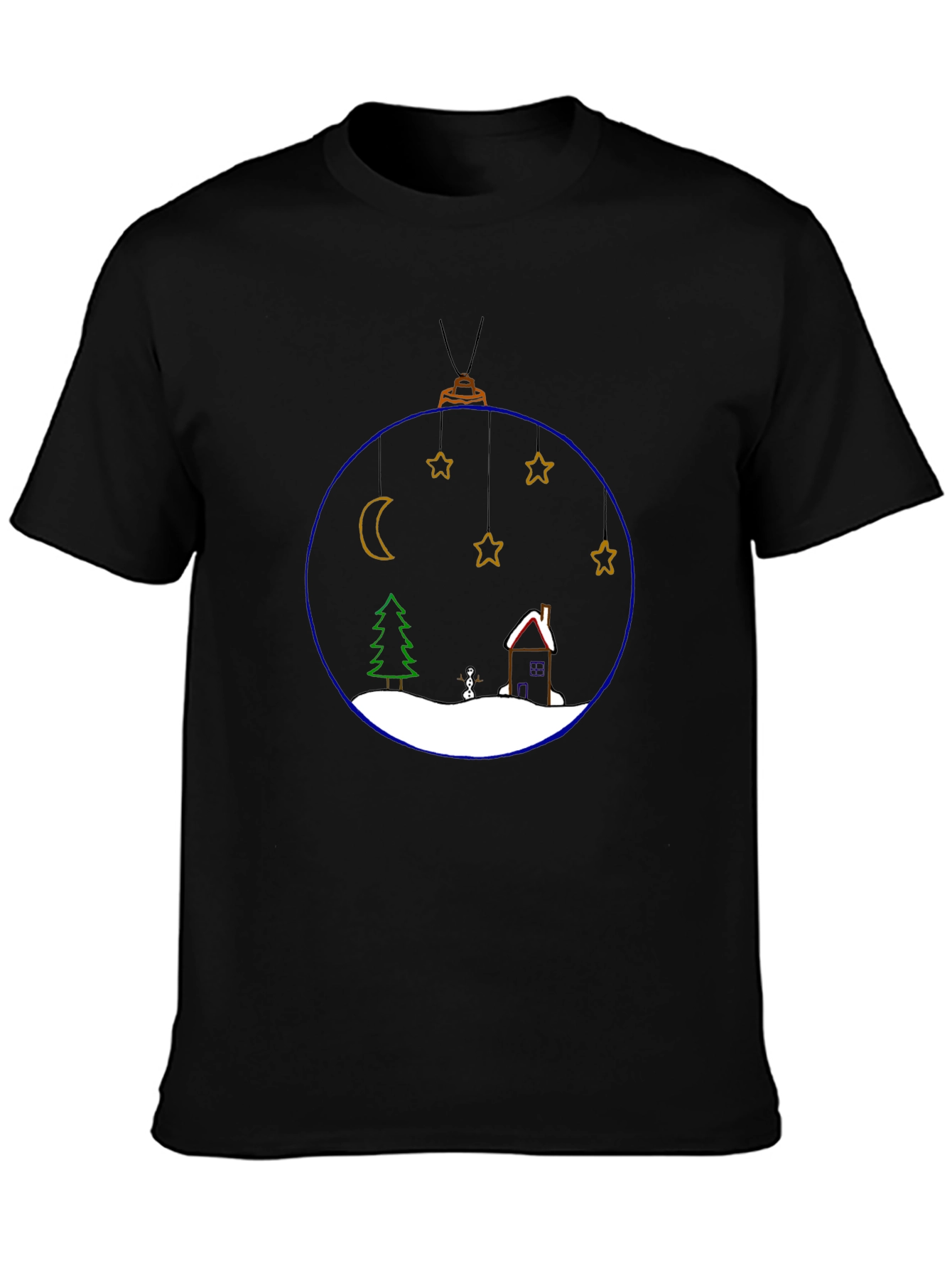 Festive Holiday Ornament T-Shirt - Black