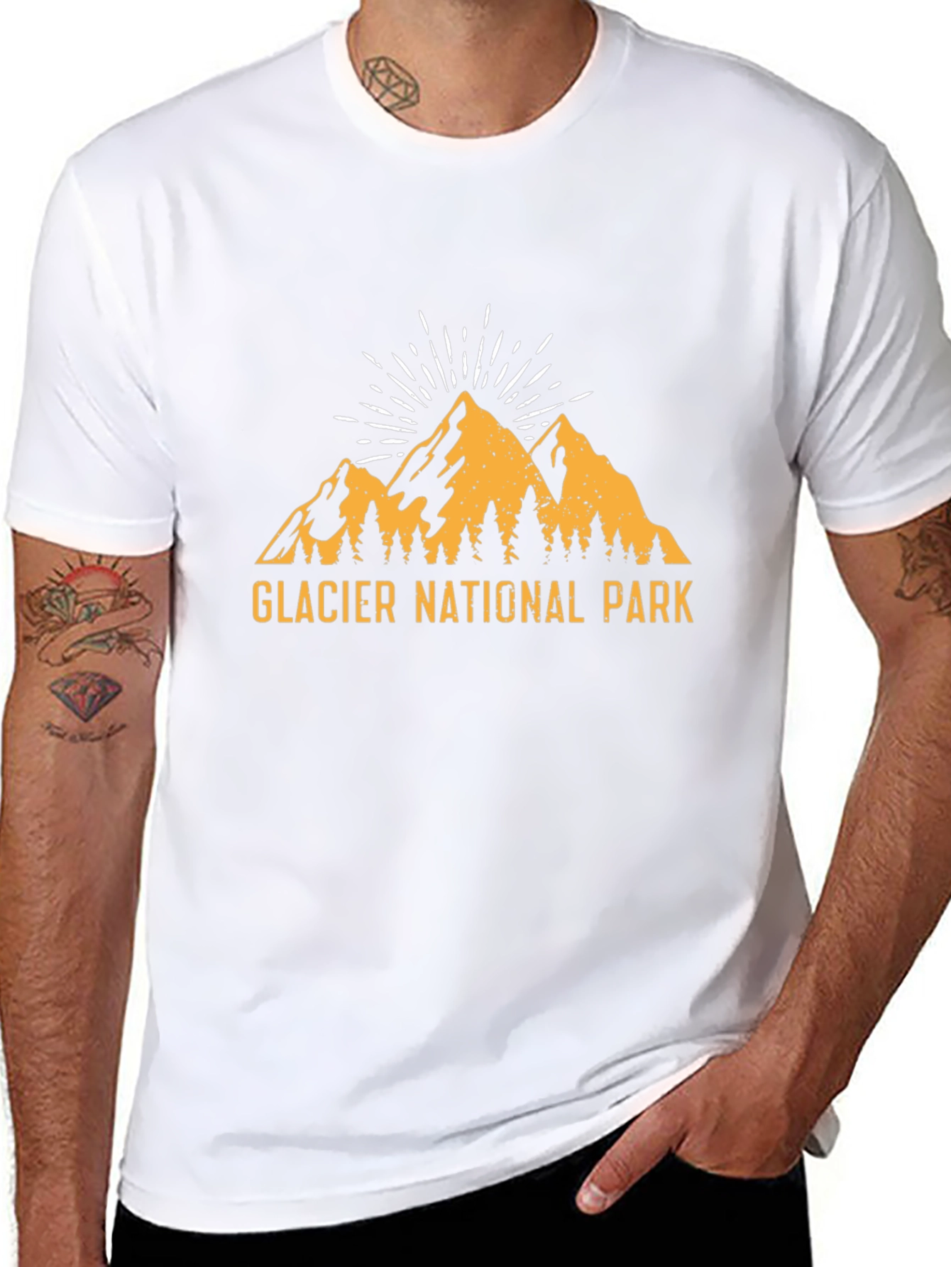 Glacier National Park Graphic T-Shirt - Black