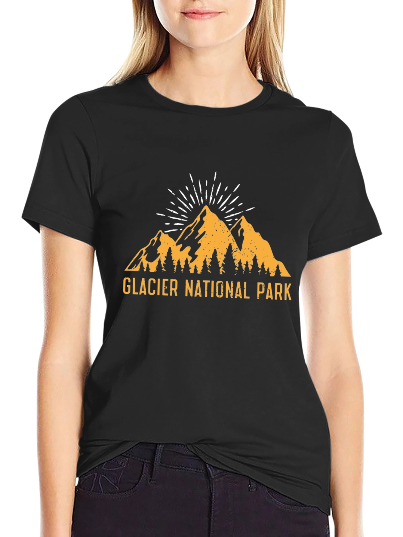 Glacier National Park Graphic T-Shirt - Black