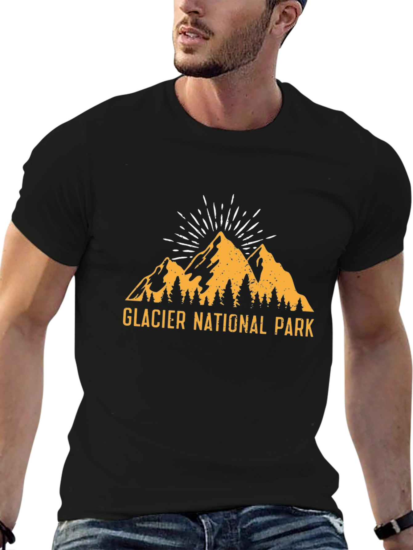 Glacier National Park Graphic T-Shirt - Black
