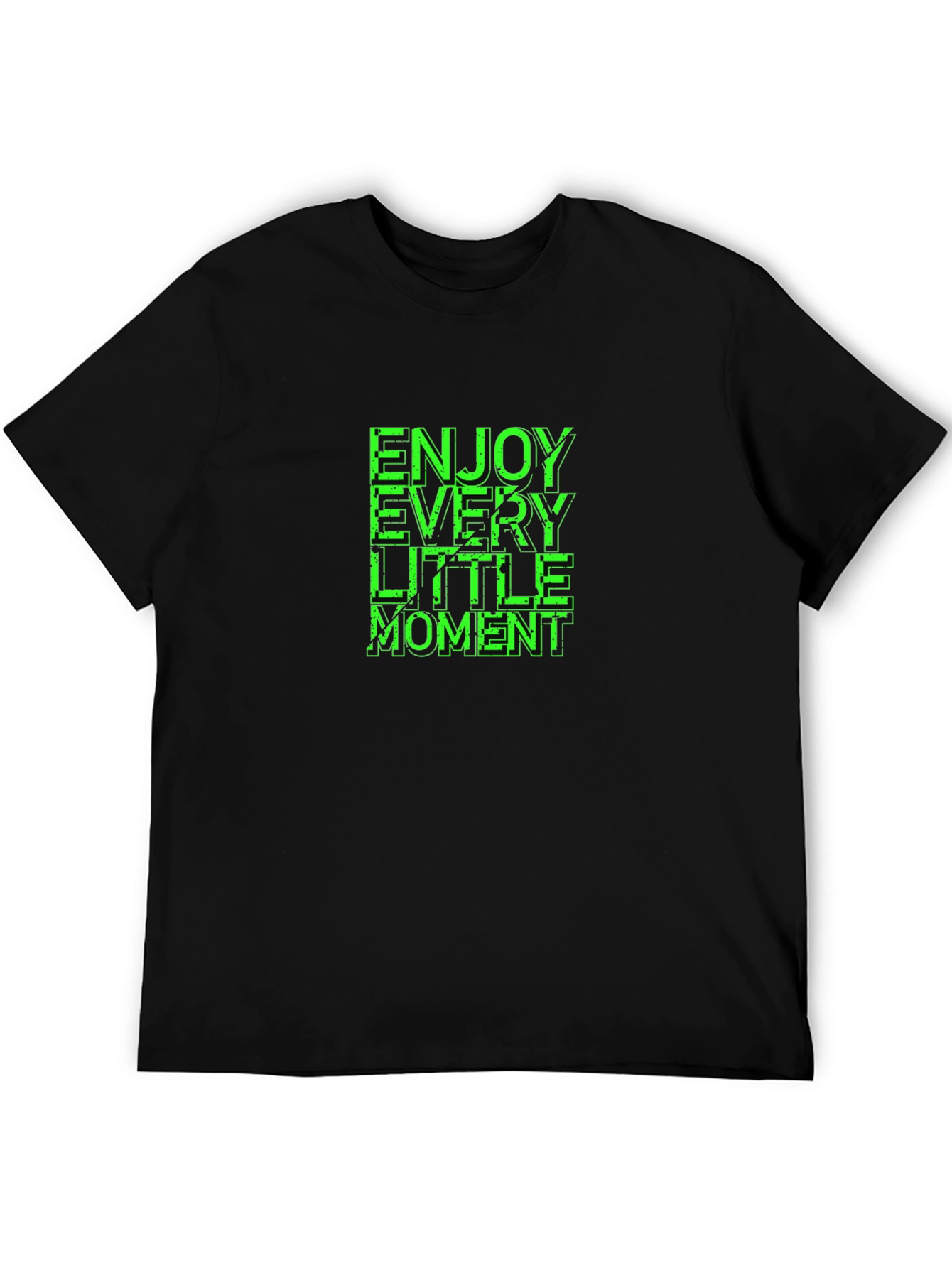 Enjoy Every Little Moment Black Graphic T-Shirt
