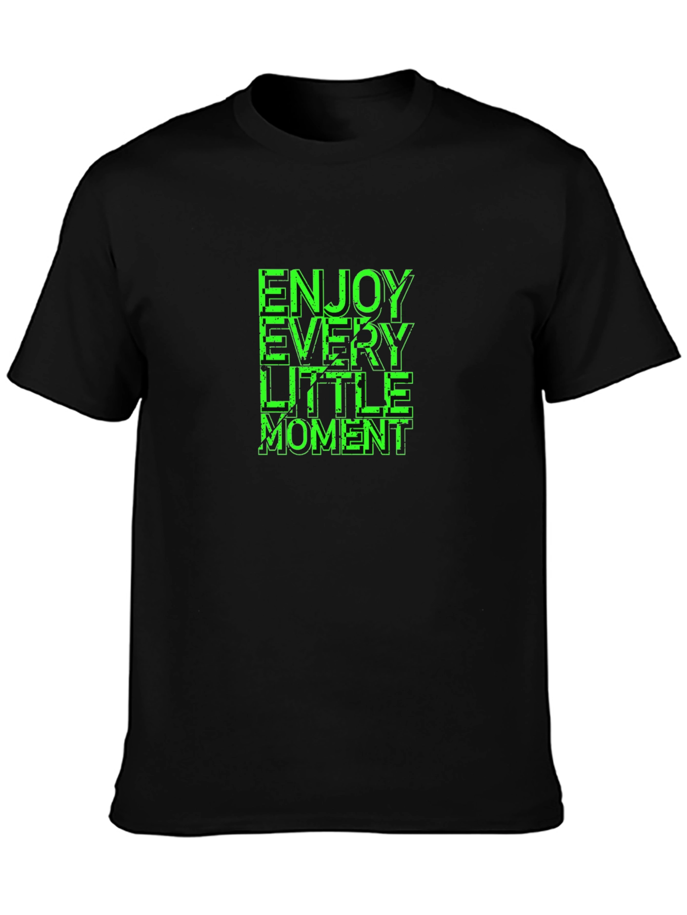 Enjoy Every Little Moment Black Graphic T-Shirt