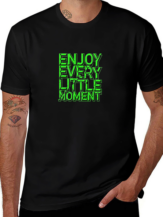 Enjoy Every Little Moment Black Graphic T-Shirt