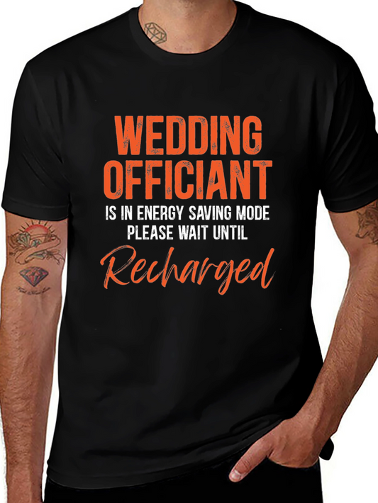 Wedding Officiant Energy Saving Mode Black T-Shirt