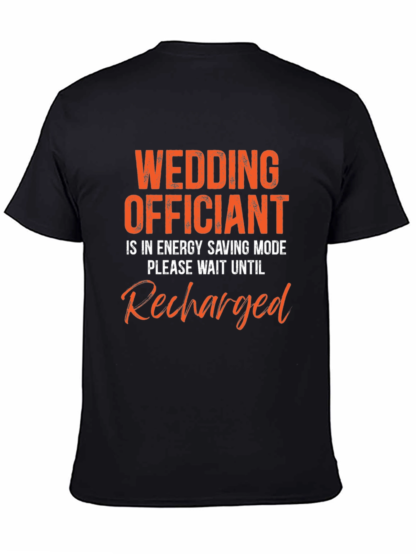 Wedding Officiant Energy Saving Mode Black T-Shirt