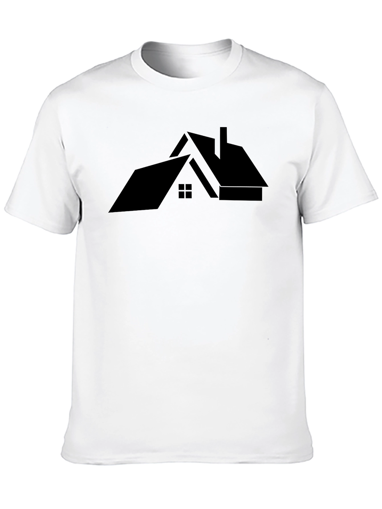 Modern House Graphic Tee - Black Cotton T-Shirt