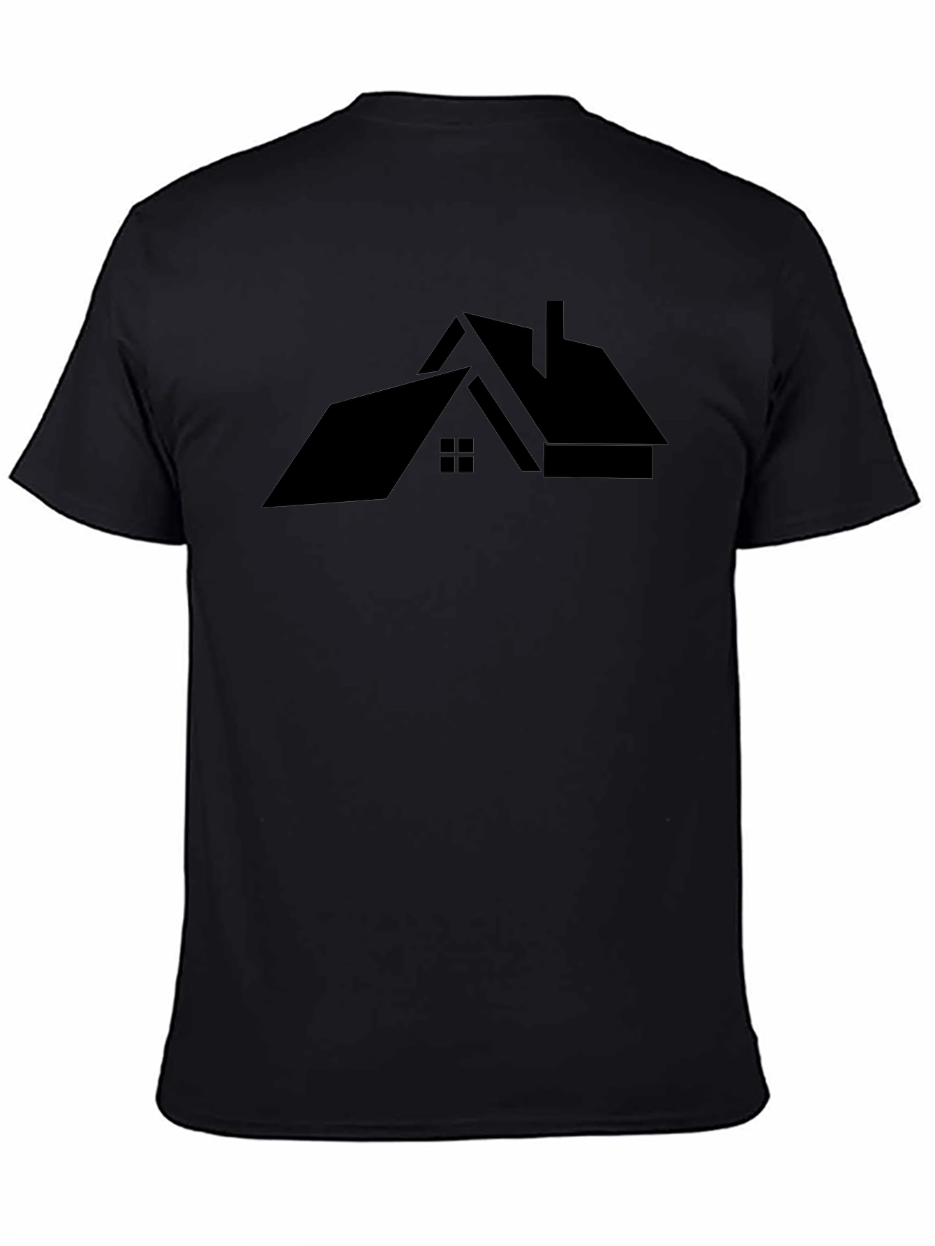 Modern House Graphic Tee - Black Cotton T-Shirt