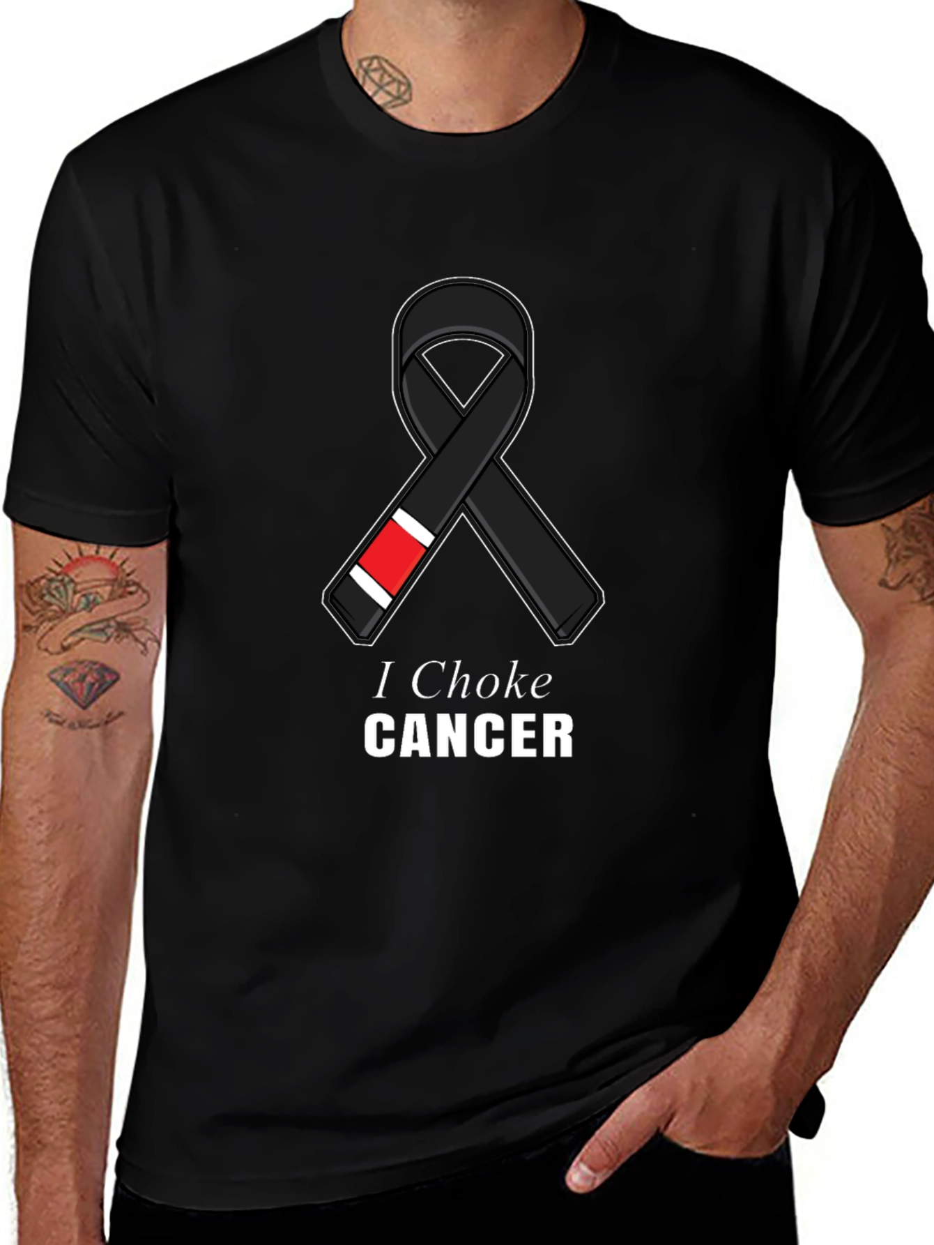 I Choke Cancer Jiu Jitsu Ribbon T-Shirt