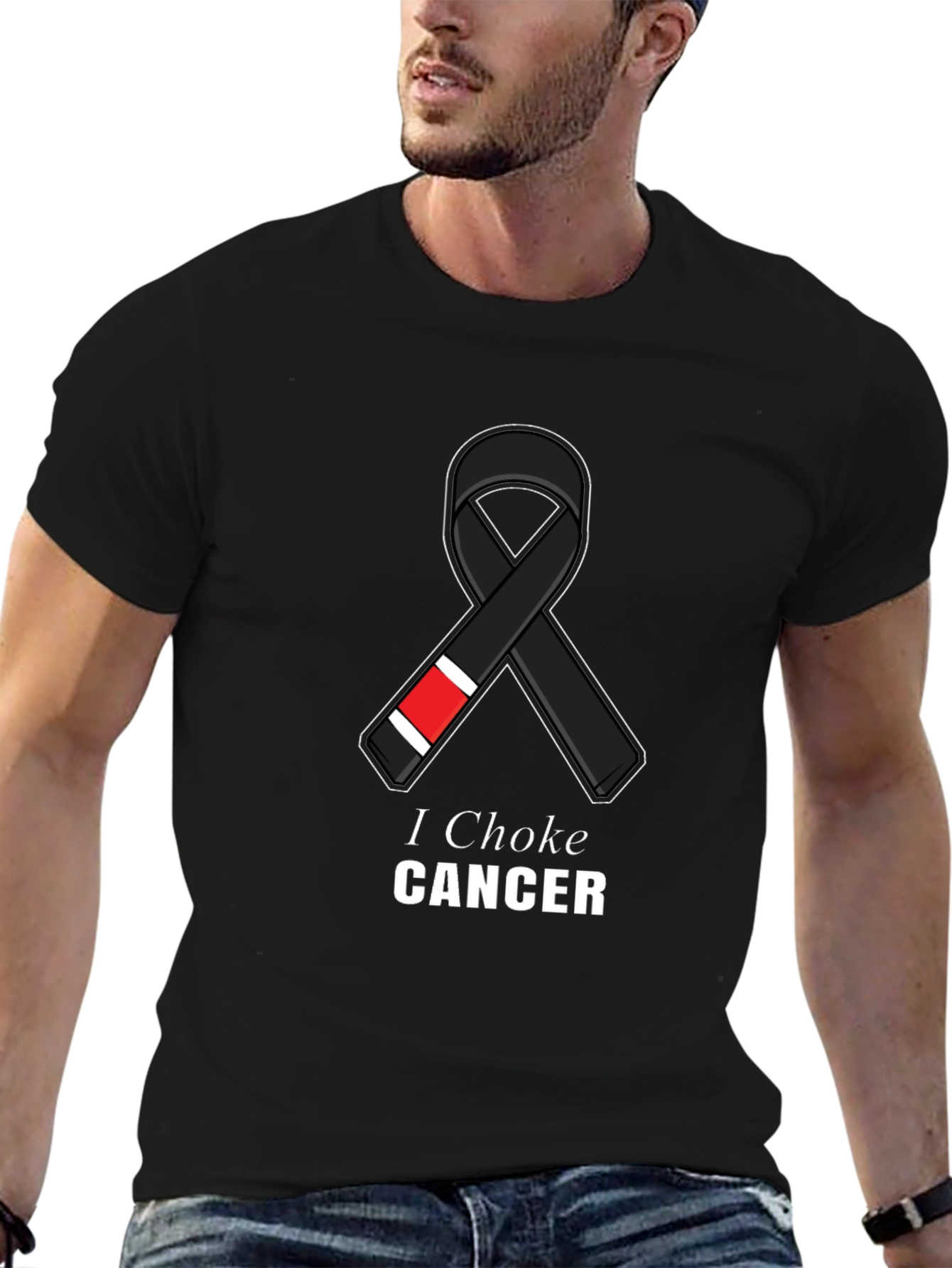 I Choke Cancer Jiu Jitsu Ribbon T-Shirt