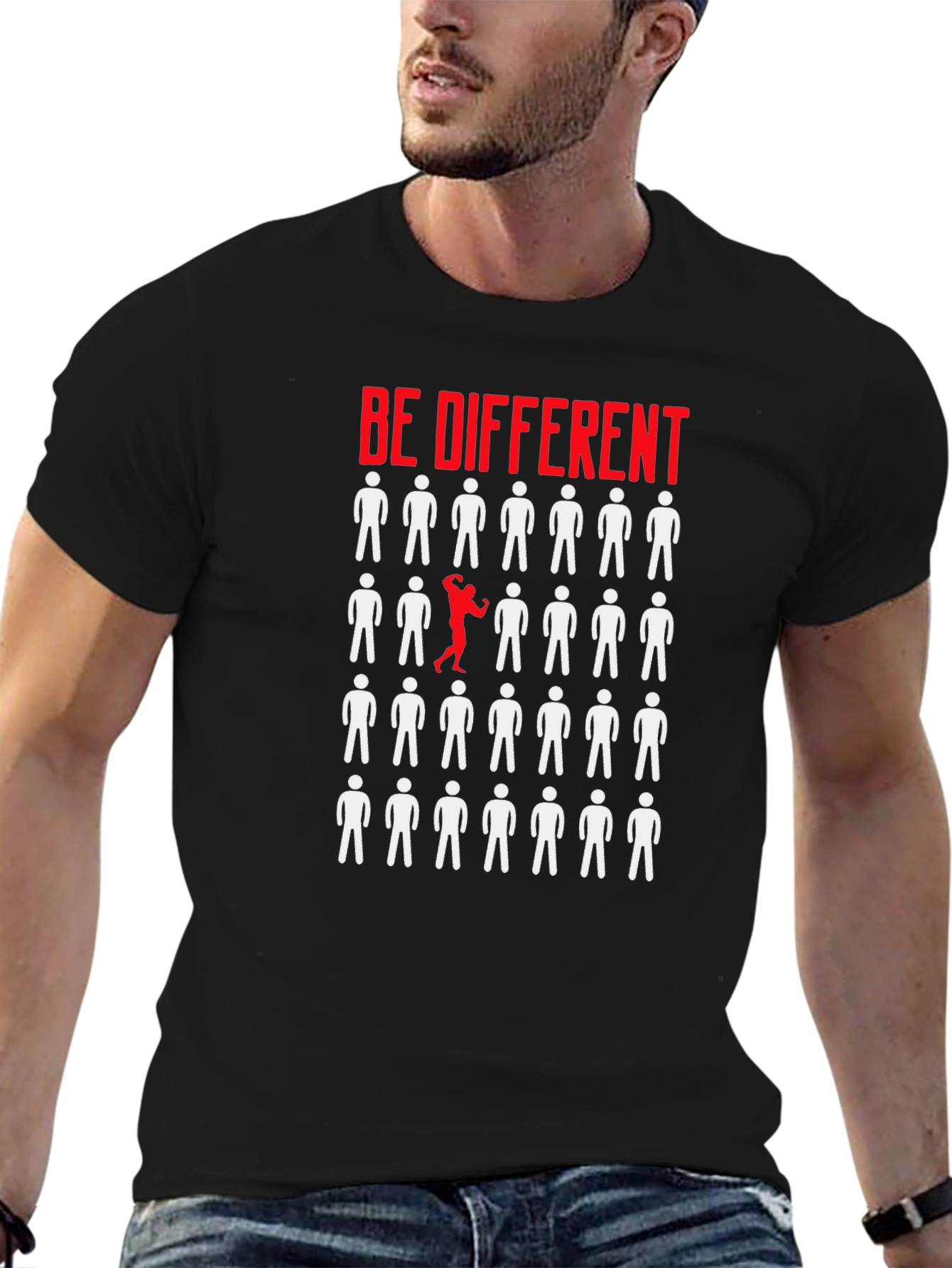 Be Different Graphic T-Shirt - Black