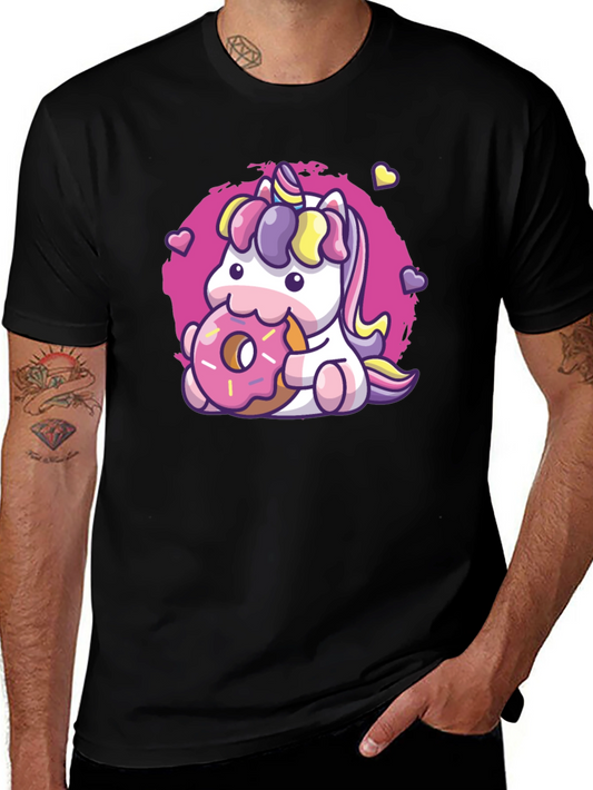 Unicorn Donut T-Shirt - Black Cotton Tee