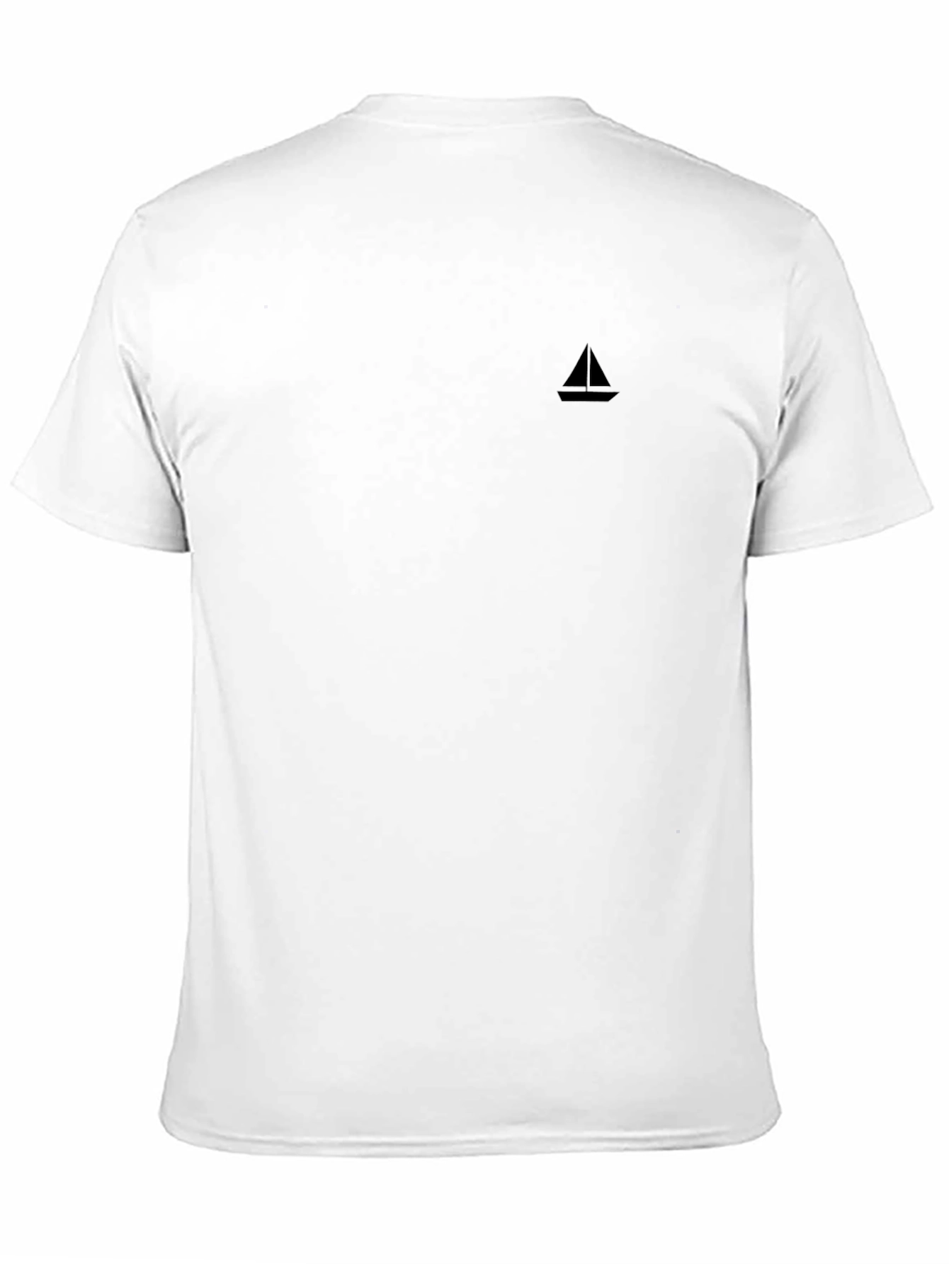Mens Black T-Shirt - Minimalist Sailboat Design