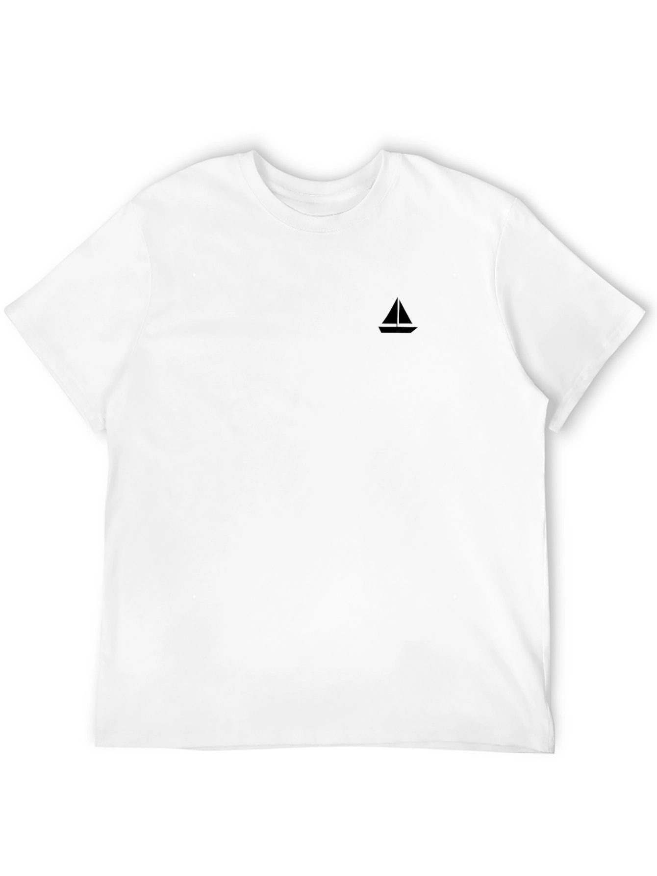 Mens Black T-Shirt - Minimalist Sailboat Design