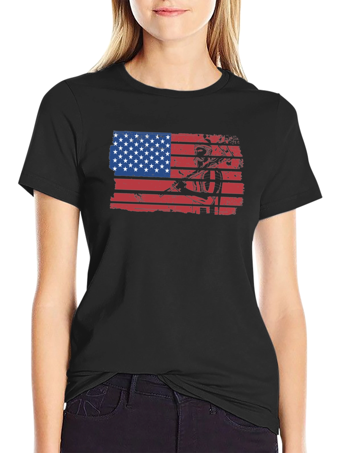 American Flag Miner Graphic Tee