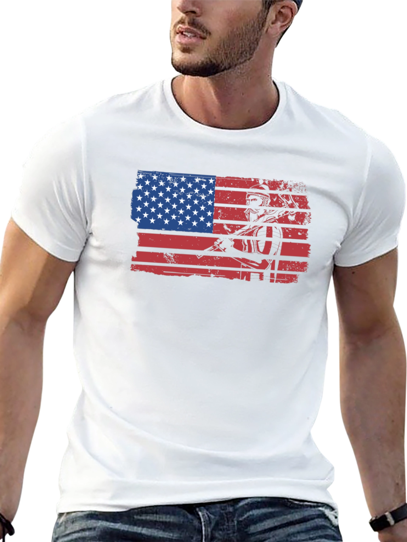 American Flag Miner Graphic Tee