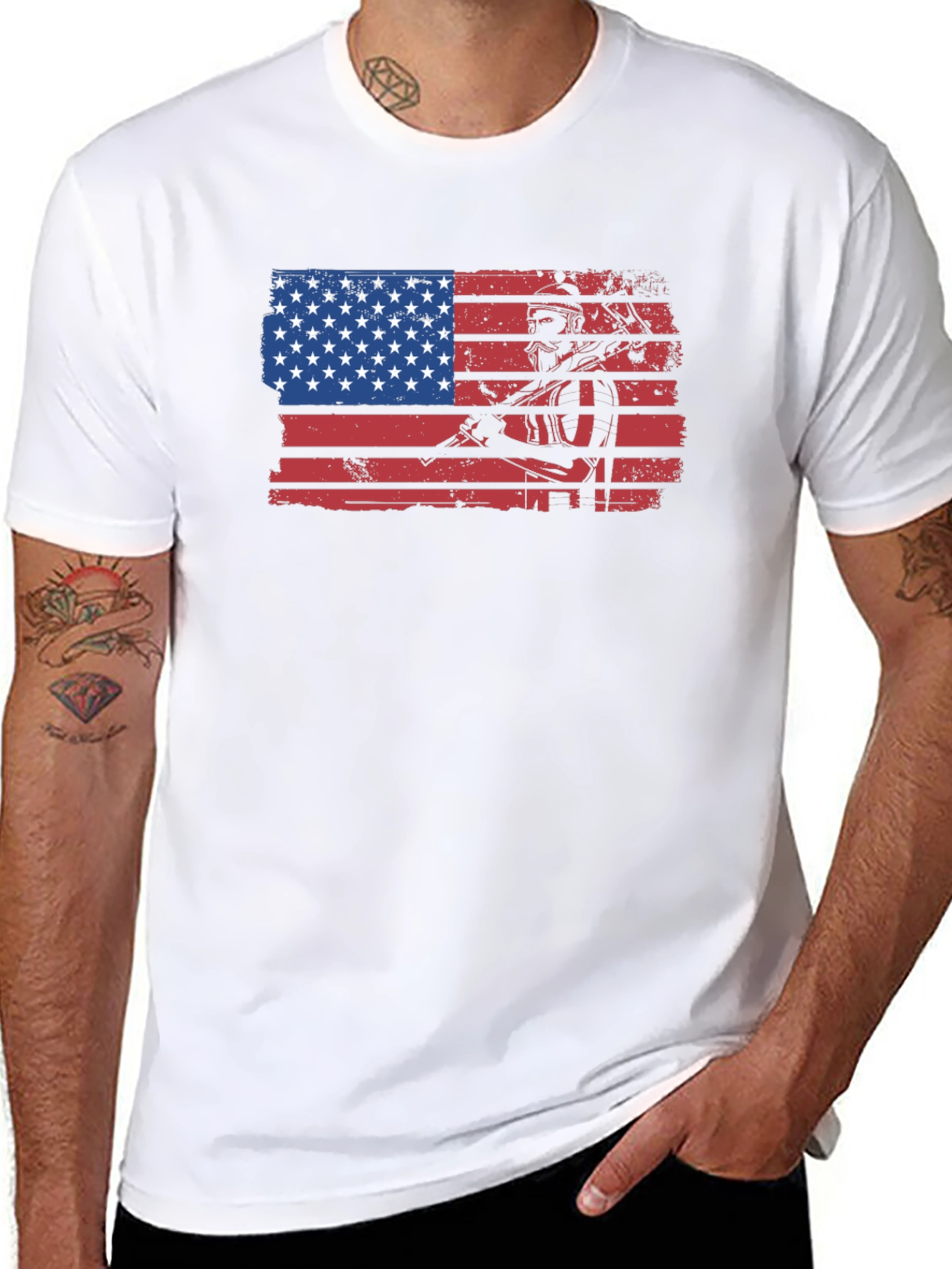 American Flag Miner Graphic Tee