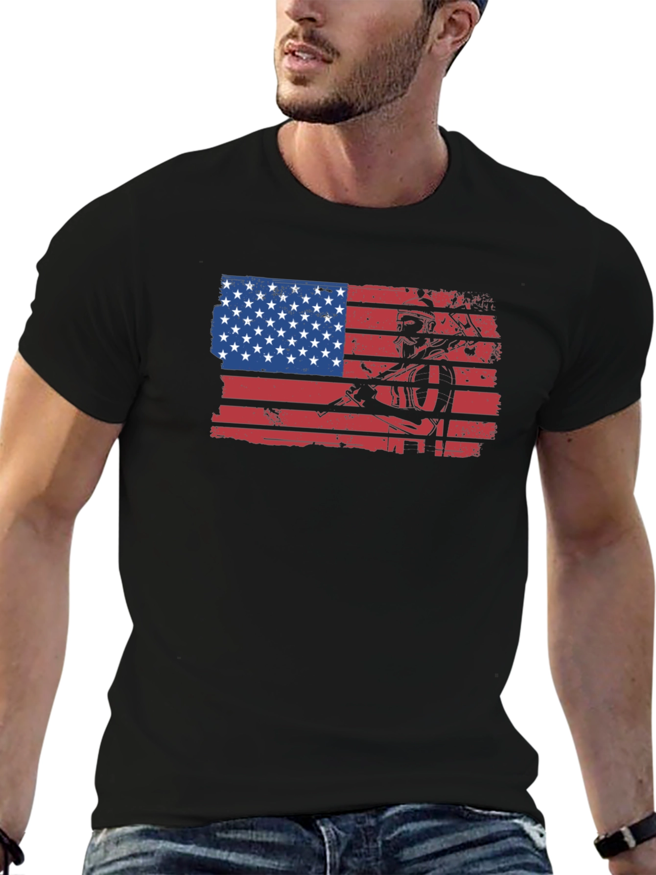 American Flag Miner Graphic Tee