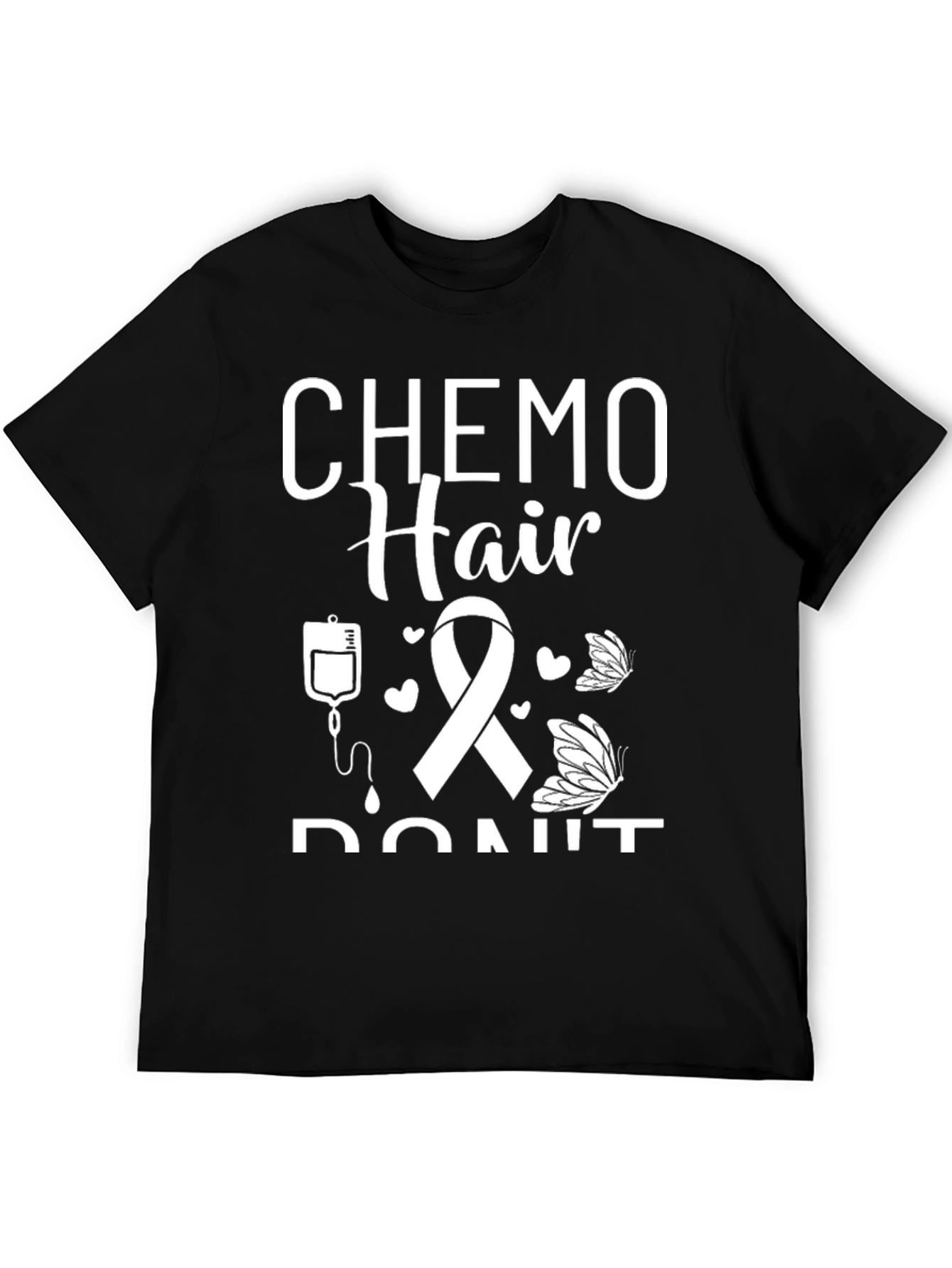 Chemo Hair Dont Care Black T-Shirt