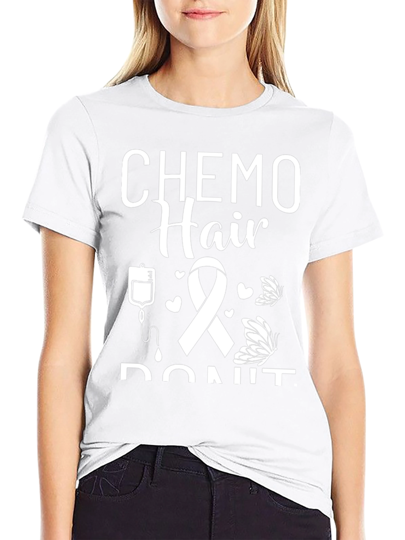 Chemo Hair Dont Care Black T-Shirt