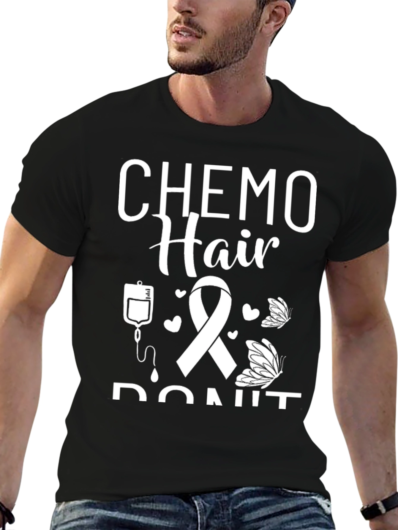Chemo Hair Dont Care Black T-Shirt
