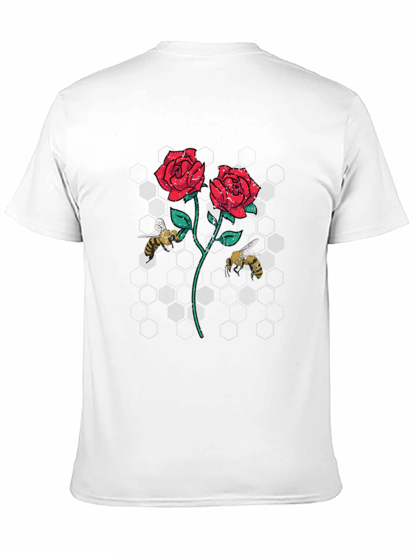 Rose and Bee Graphic T-Shirt - Black