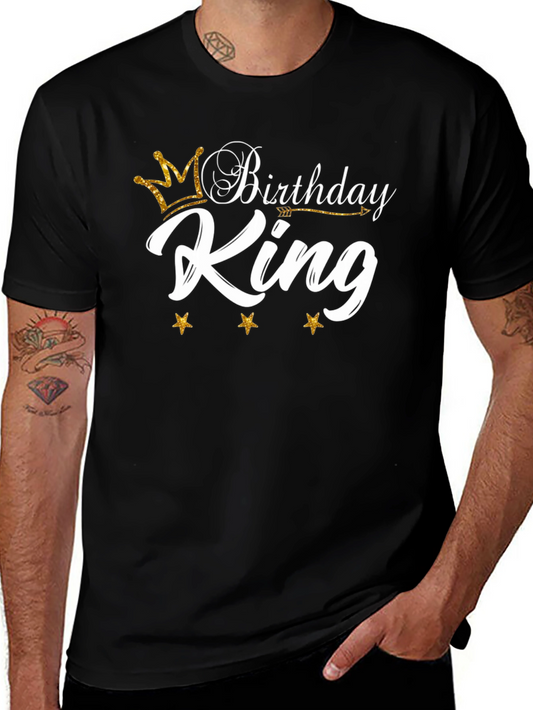 Birthday King Graphic T-Shirt - Black