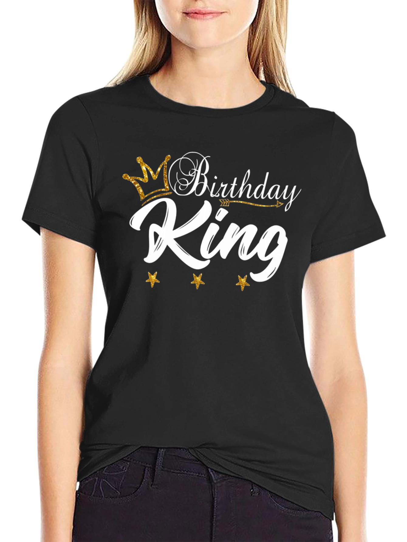 Birthday King Graphic T-Shirt - Black