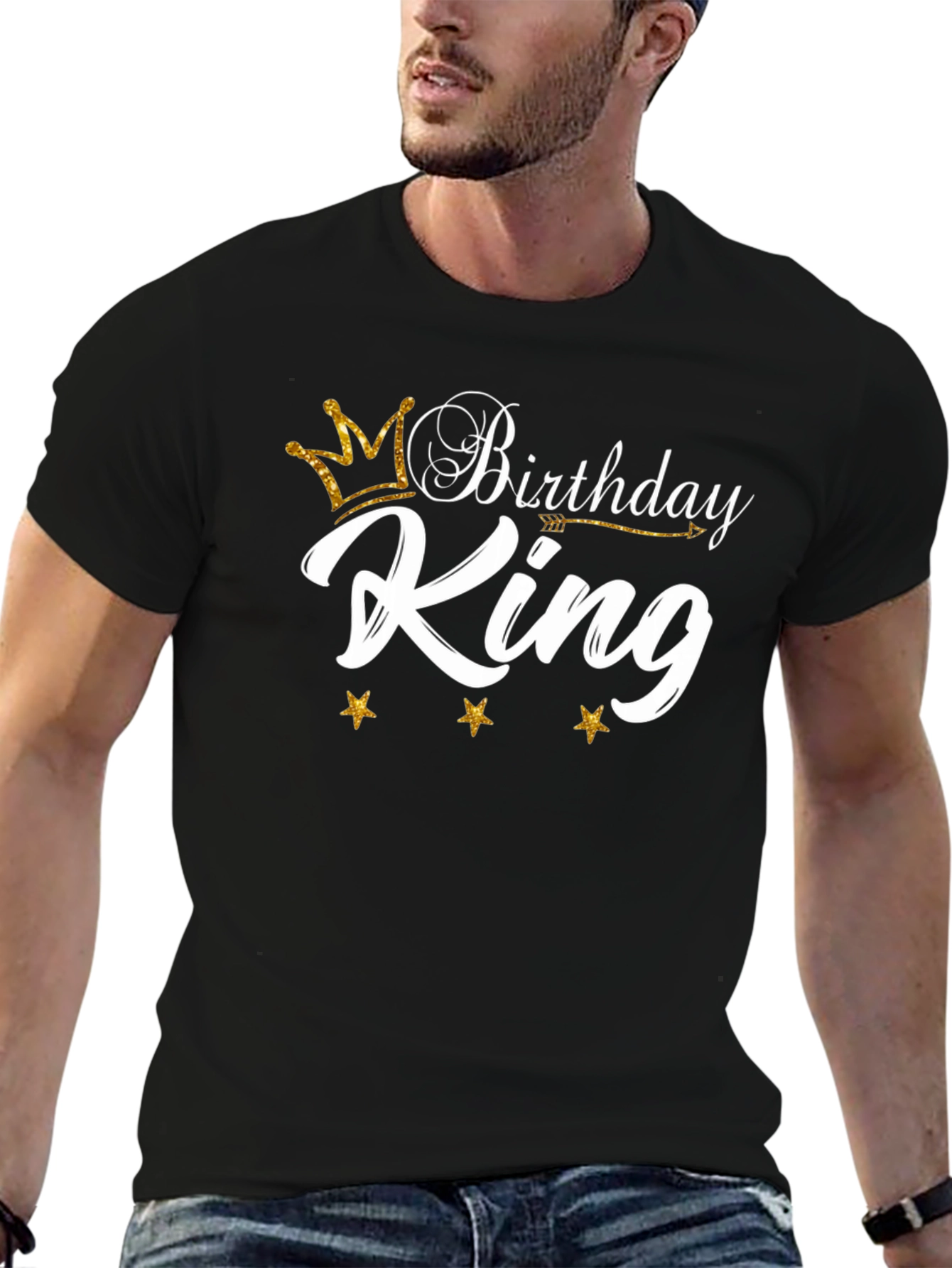 Birthday King Graphic T-Shirt - Black