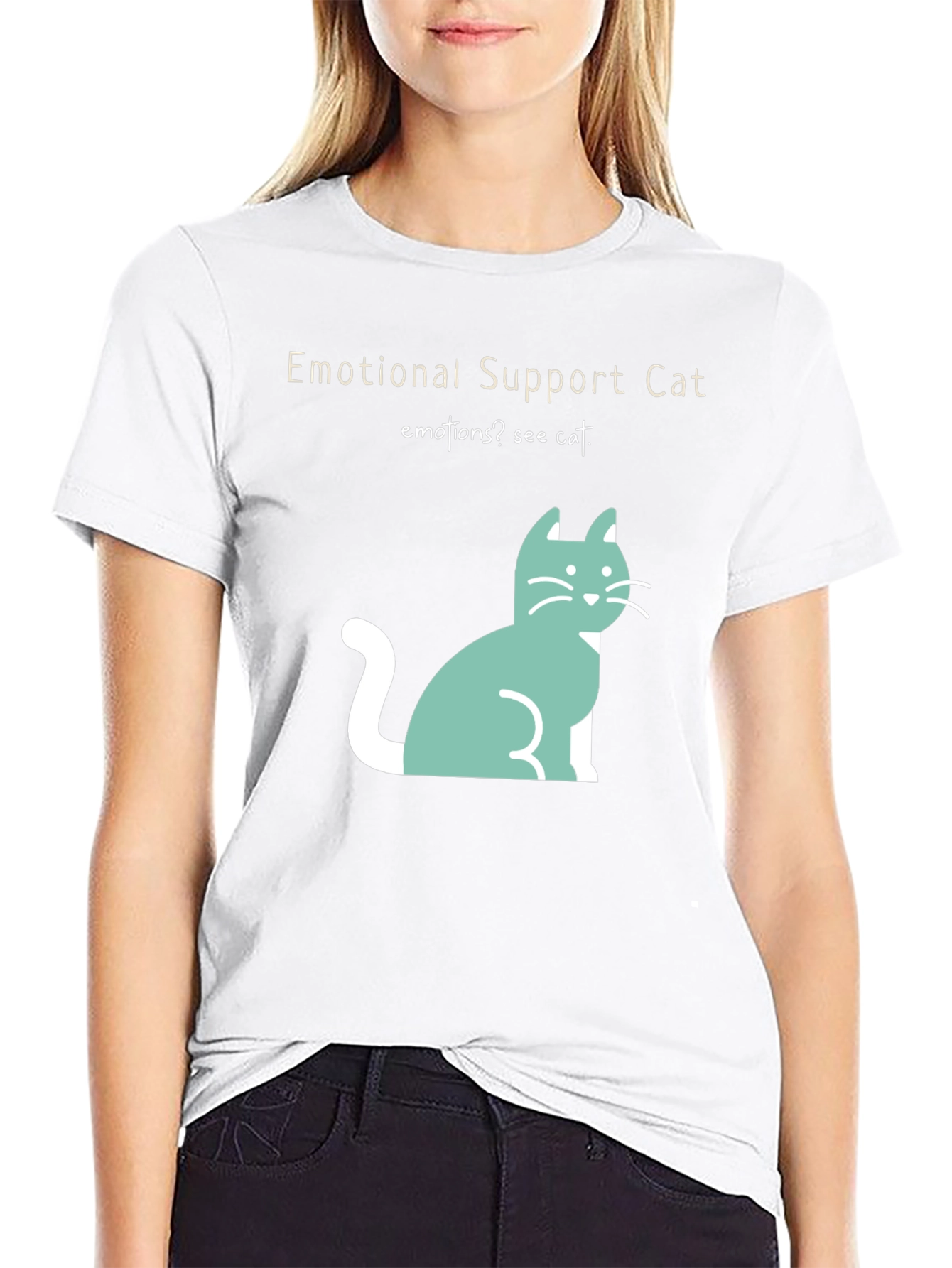 Emotional Support Cat T-Shirt Cute Cat Design