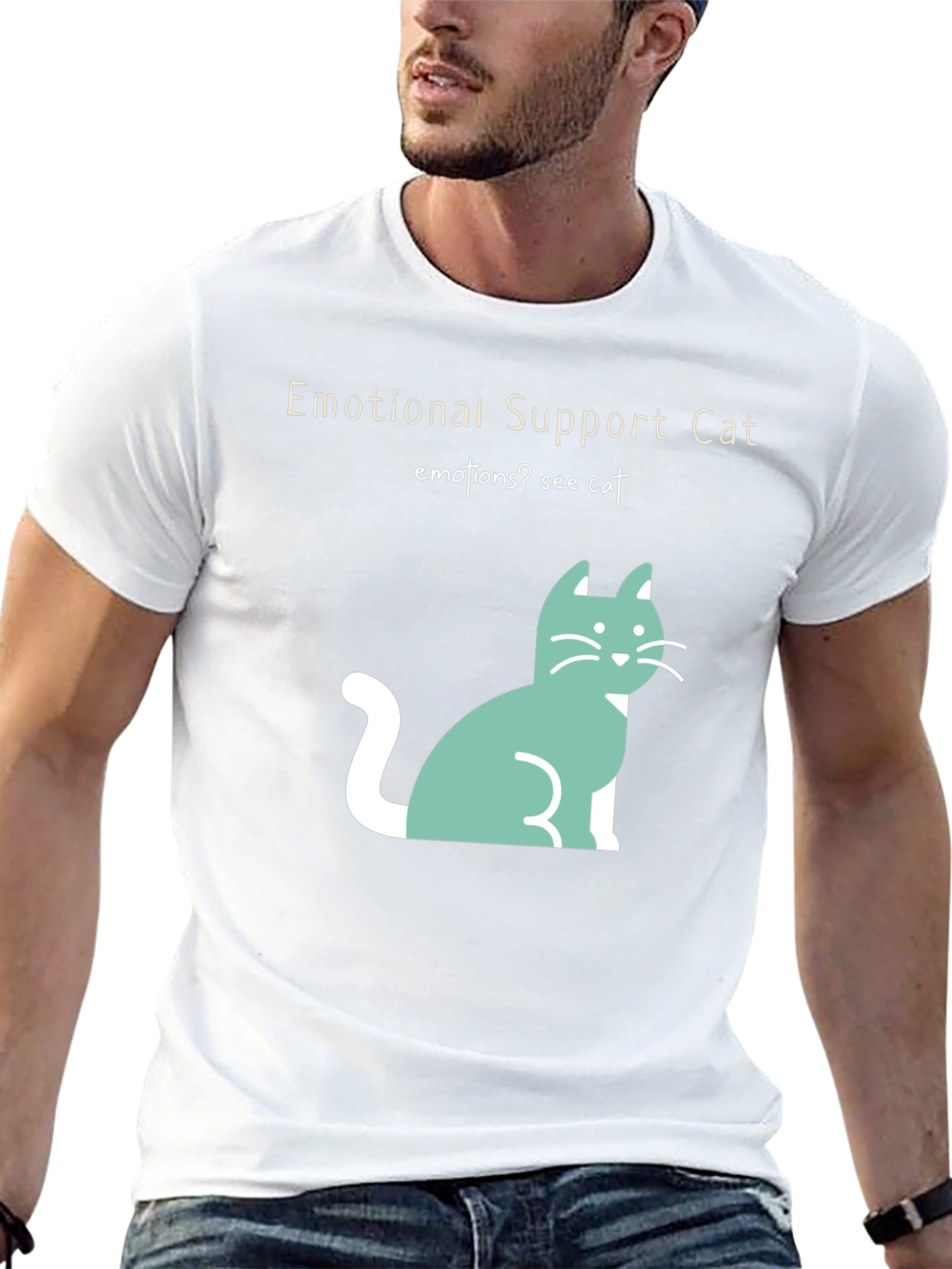 Emotional Support Cat T-Shirt Cute Cat Design