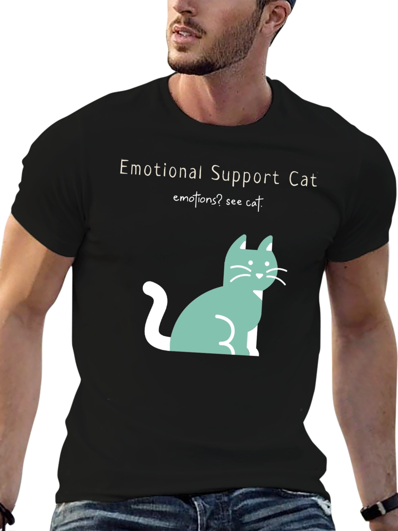 Emotional Support Cat T-Shirt Cute Cat Design