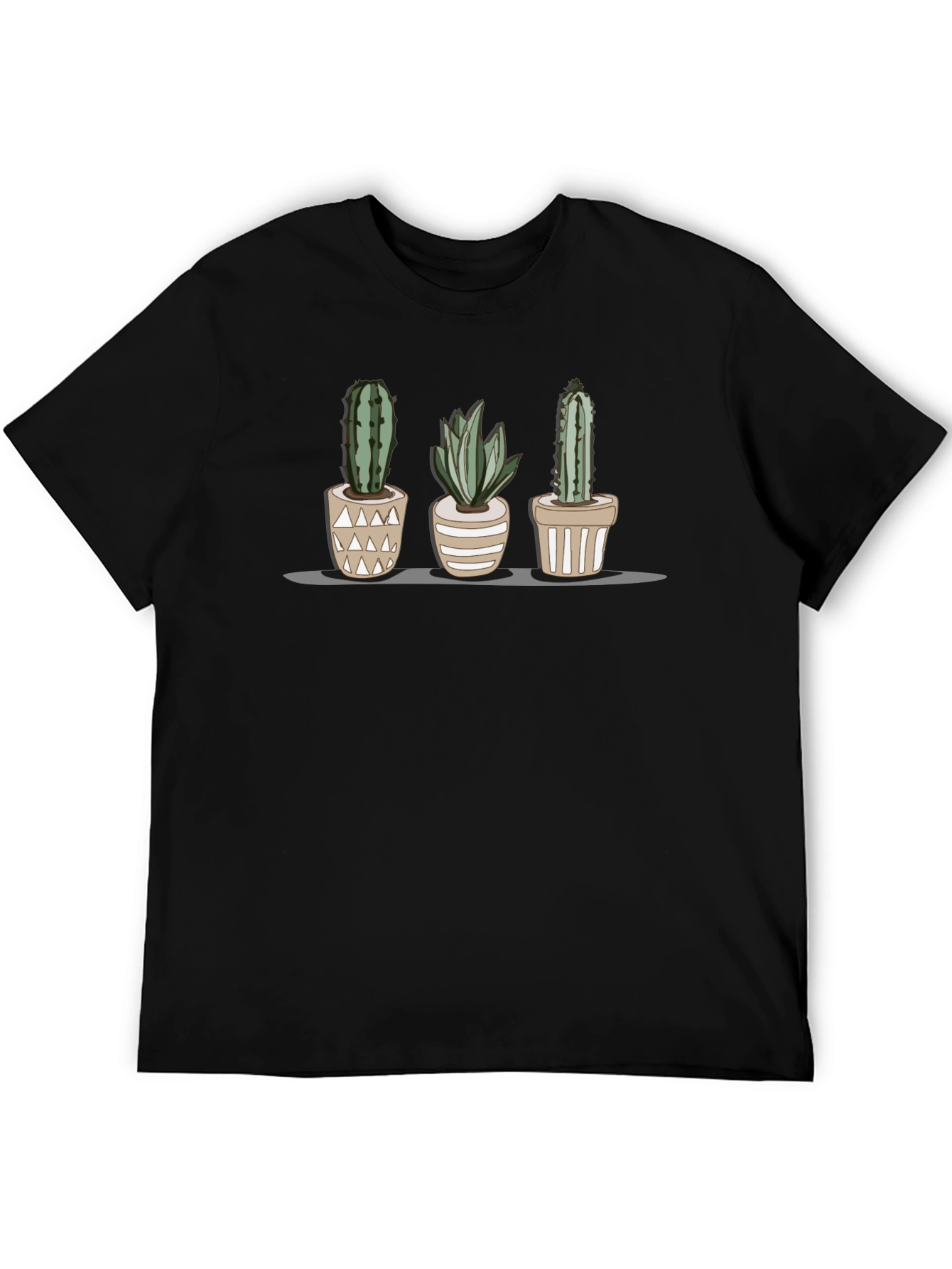 Cactus Trio T-Shirt - Stylish Botanical Print