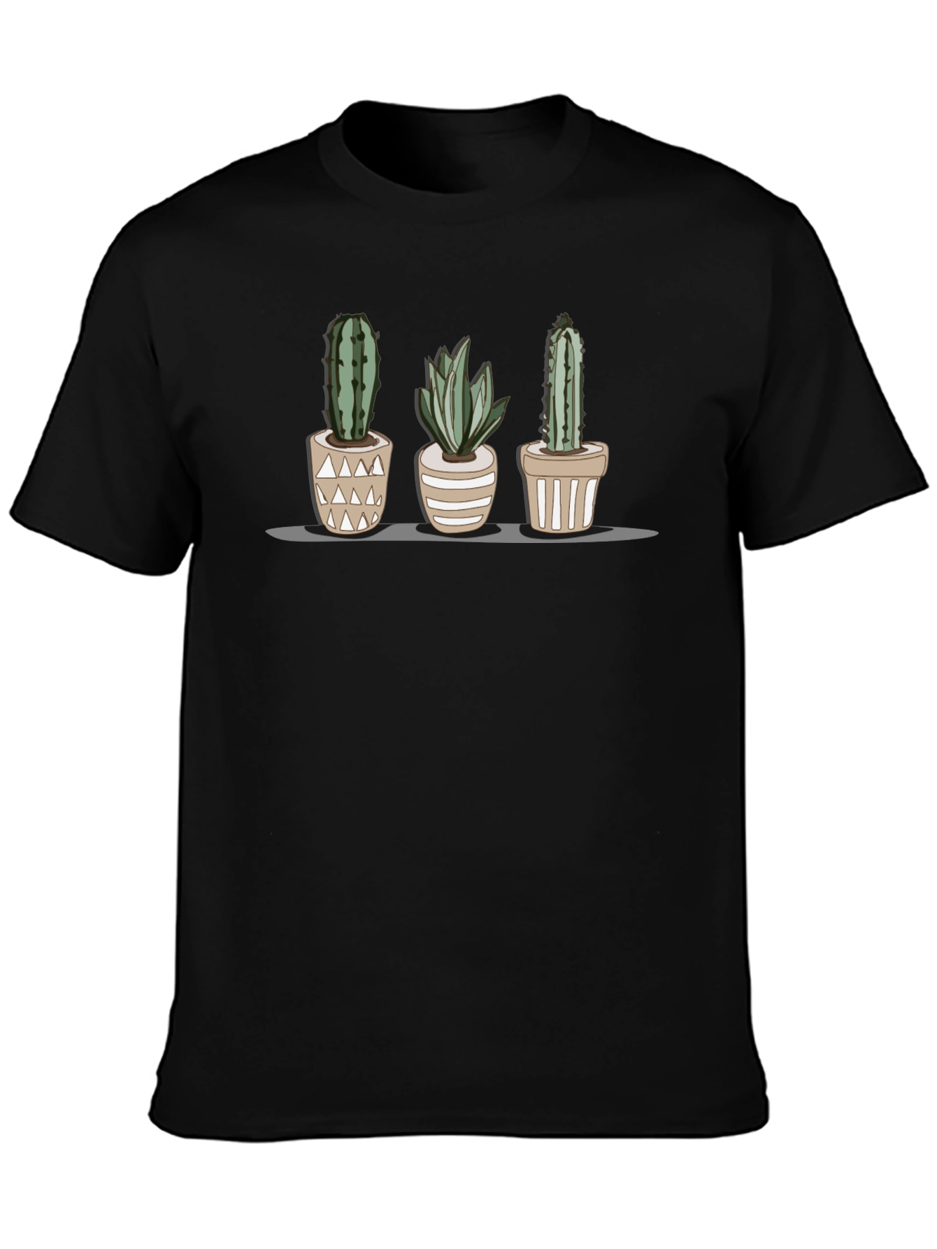Cactus Trio T-Shirt - Stylish Botanical Print