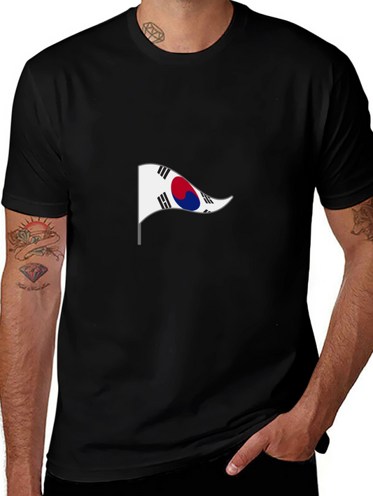 South Korea Flag Black T-Shirt