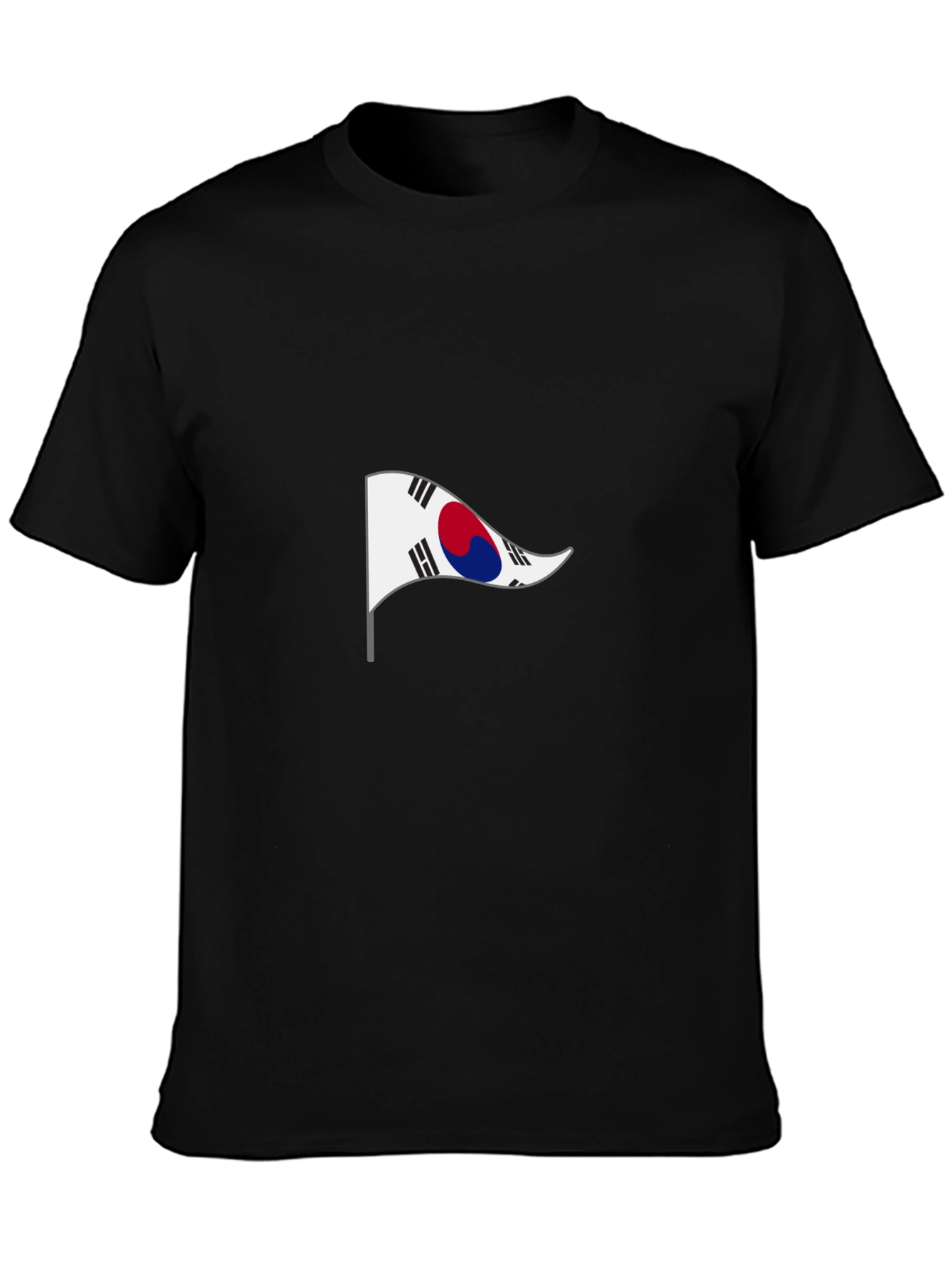 South Korea Flag Black T-Shirt
