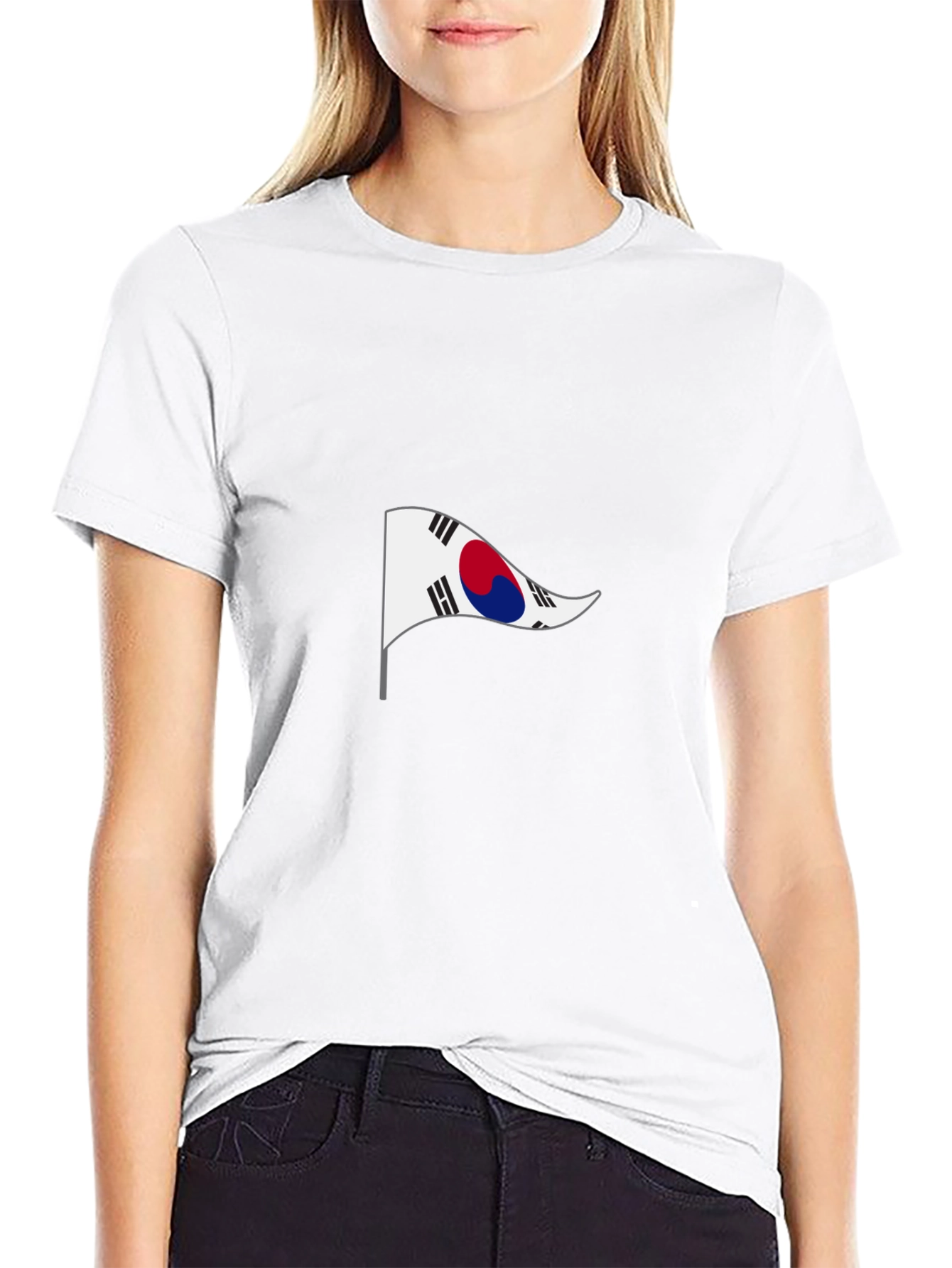 South Korea Flag Black T-Shirt