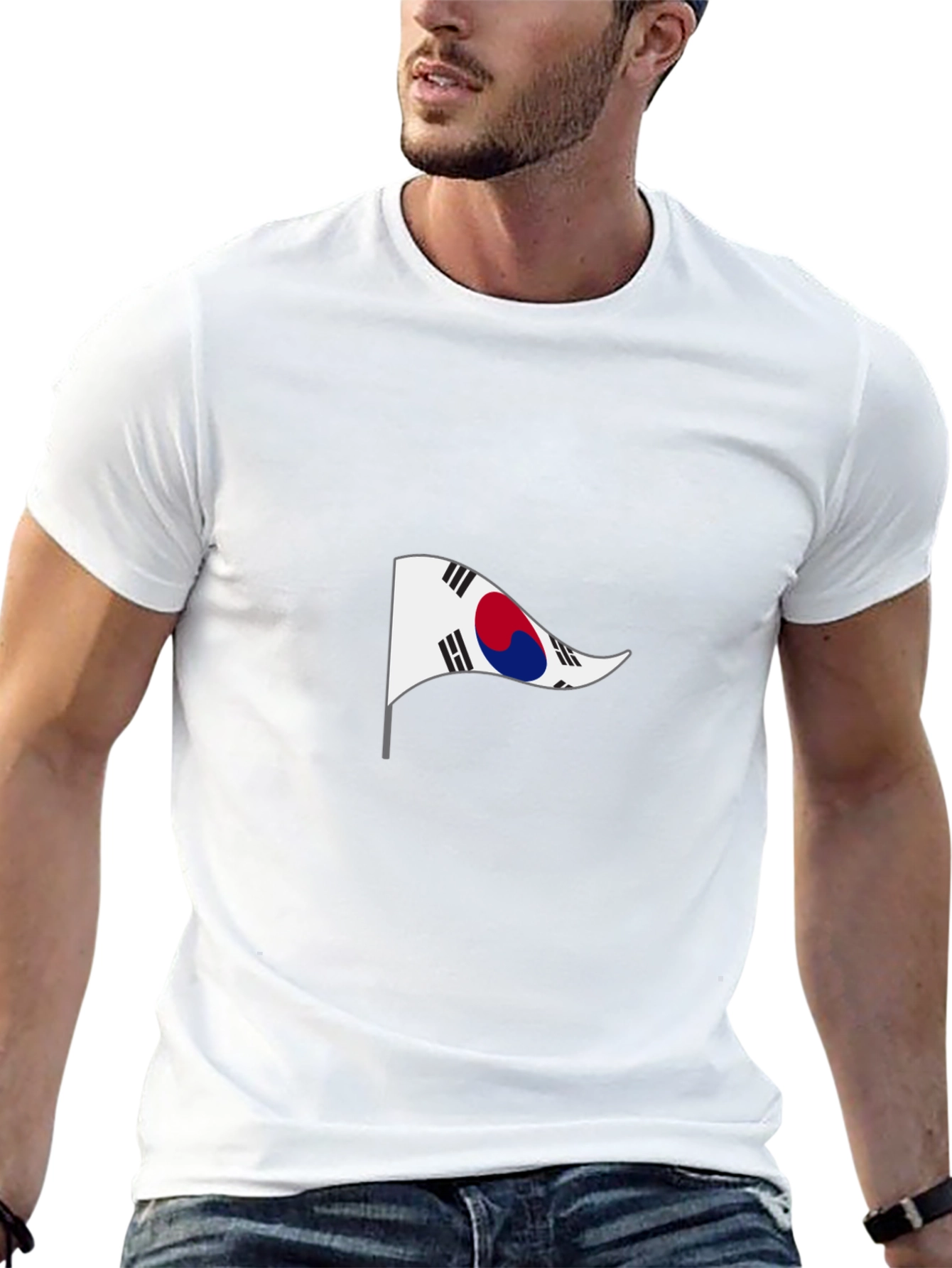 South Korea Flag Black T-Shirt