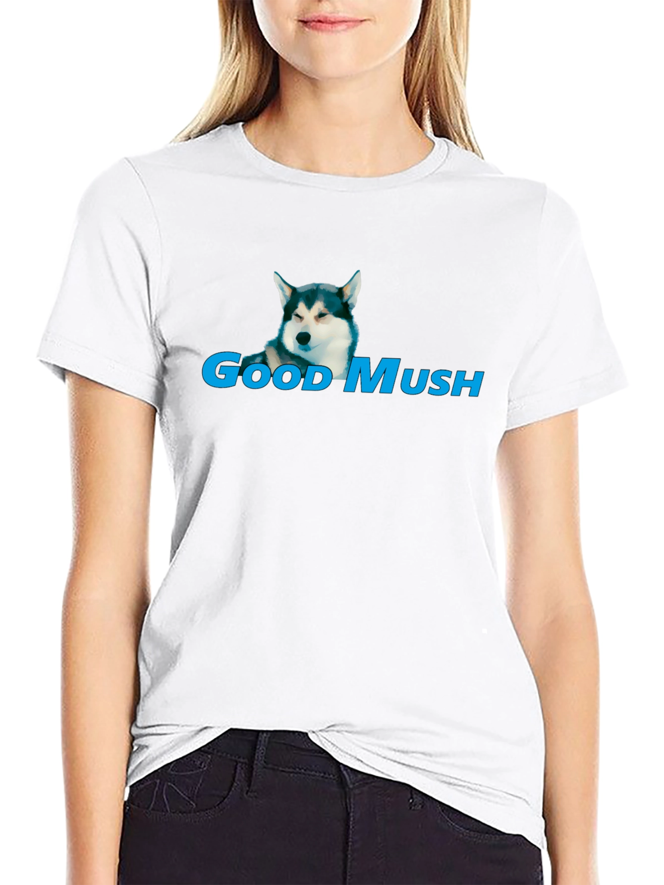 Good Mush Husky Graphic Black T-Shirt