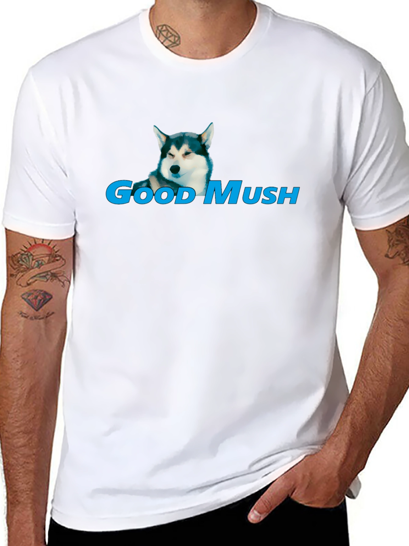 Good Mush Husky Graphic Black T-Shirt