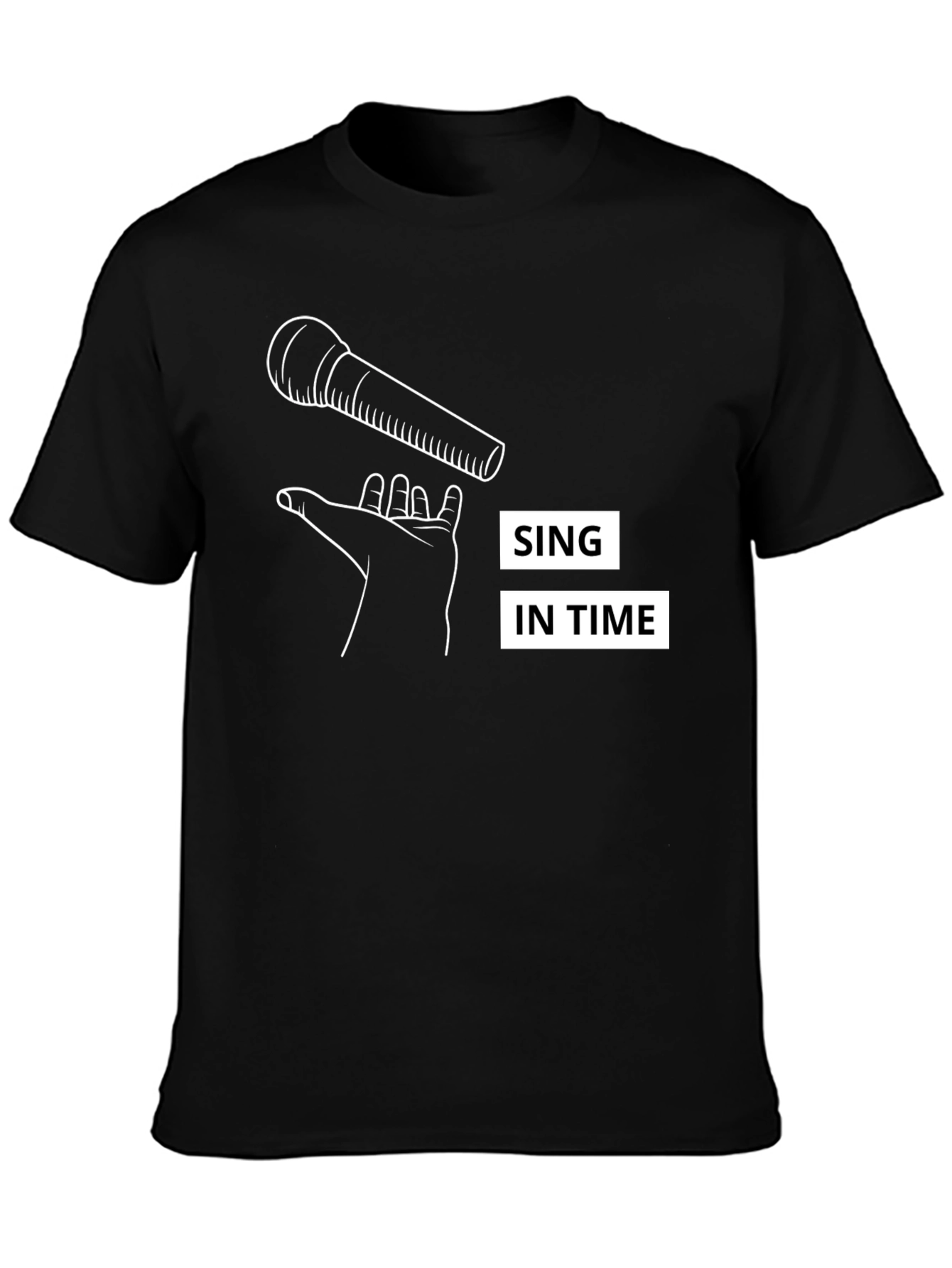 Sing in Time Black Graphic Tee