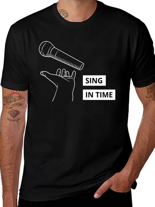 Sing in Time Black Graphic Tee