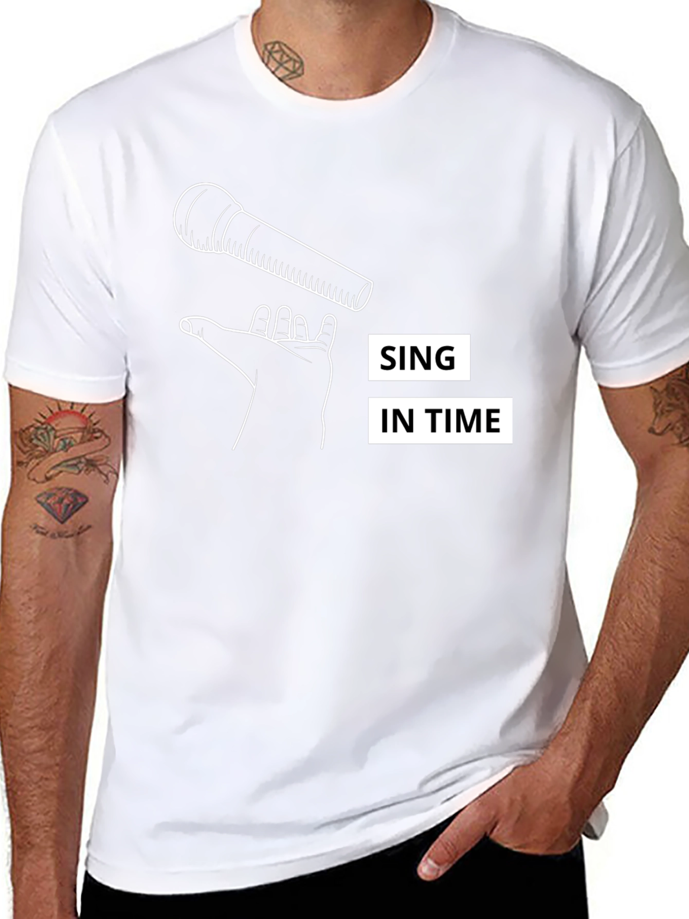 Sing in Time Black Graphic Tee
